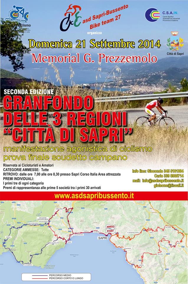 Ciclismo: domenica 21 la Granfondo delle 3 regioni