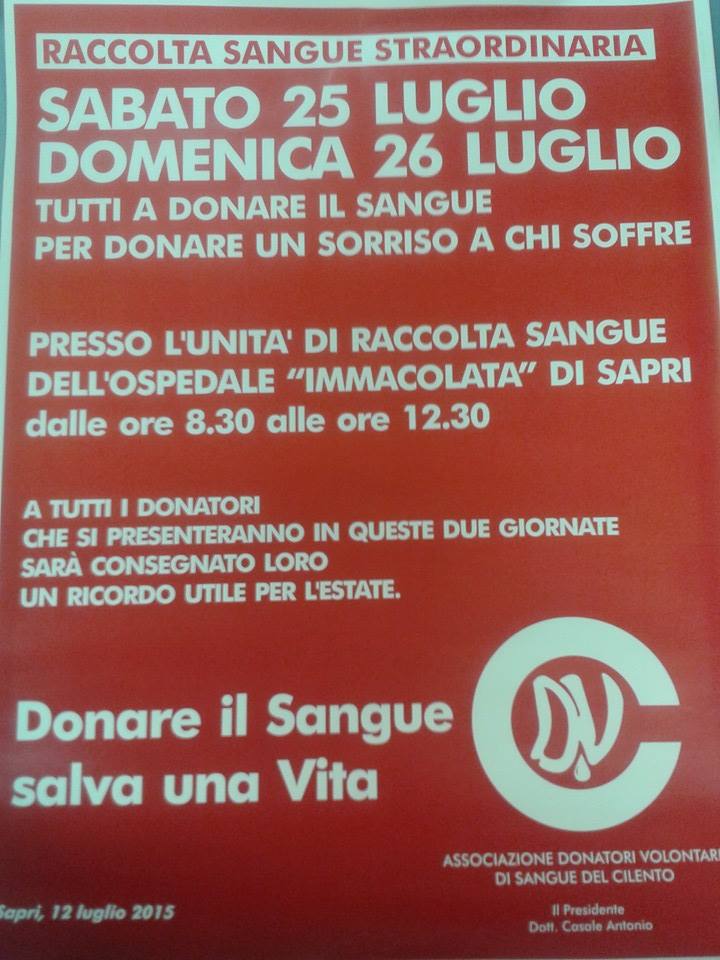 Raccolta di sangue straordinaria