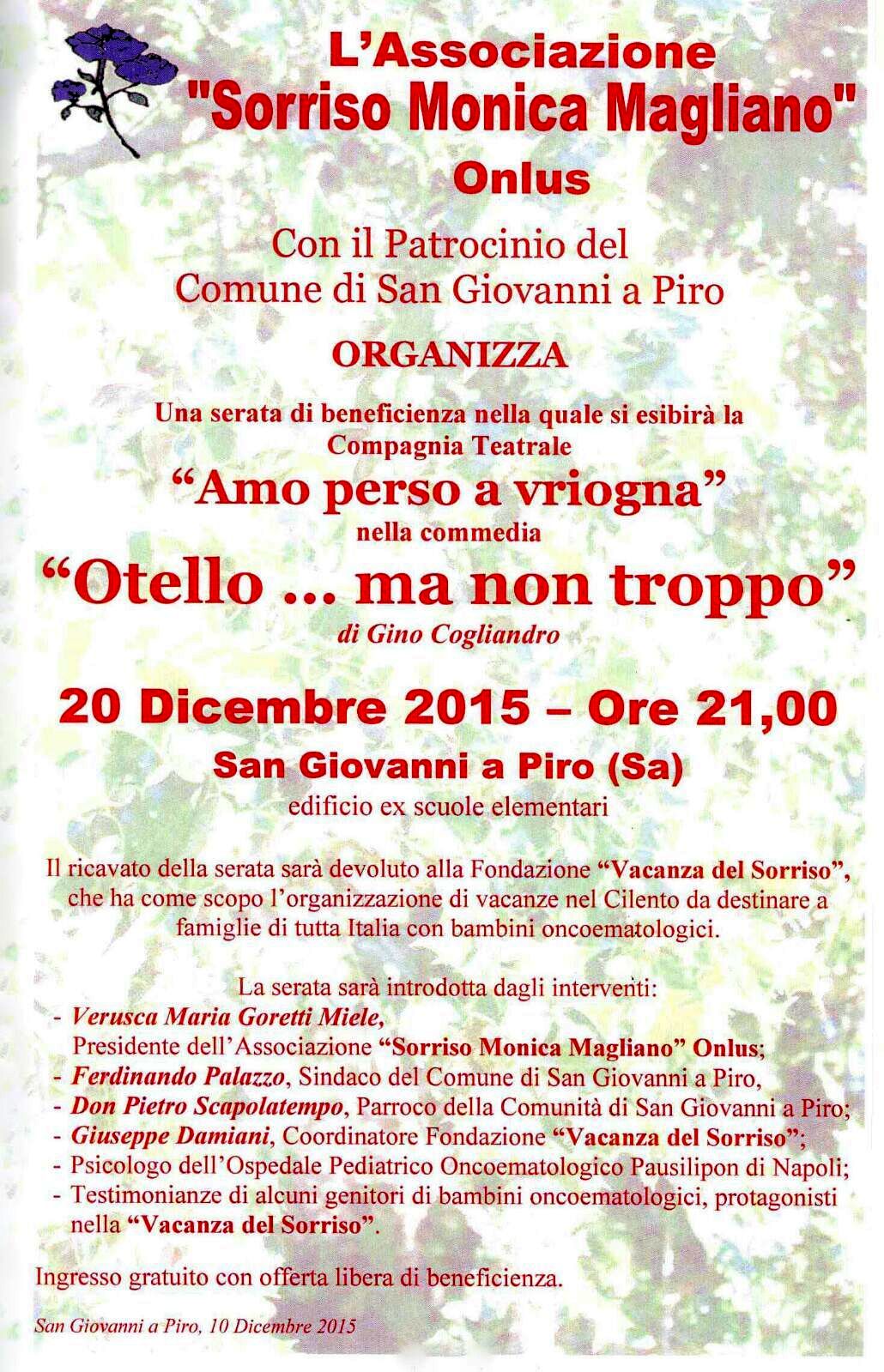 Otello...ma non troppo: in scena la compagnia teatrale \'Amo perso a vriogna\'