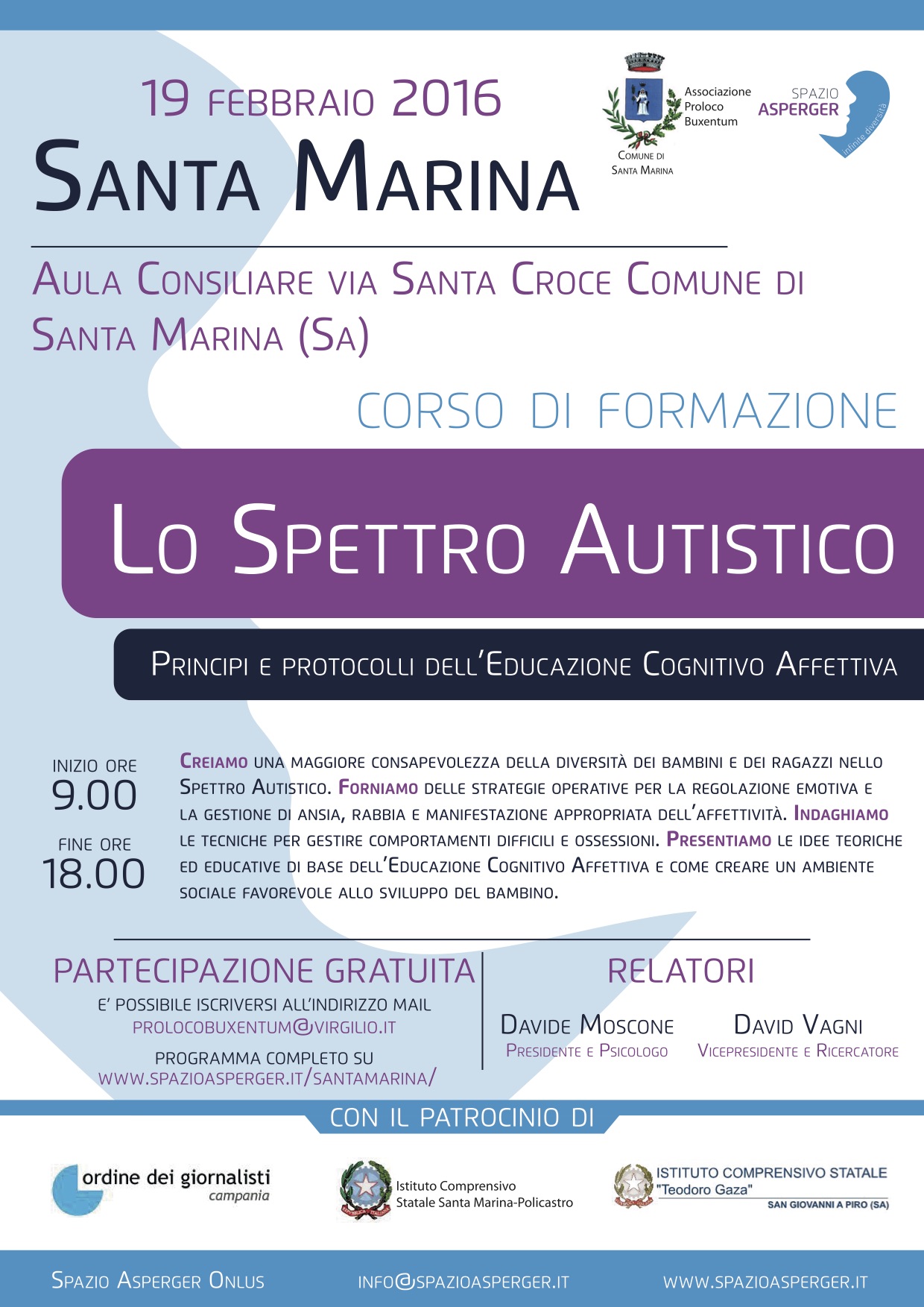 A Santa Marina il corso gratuito \'Lo Spettro Autistico e l´Educazione Cognitivo Affettiva\'