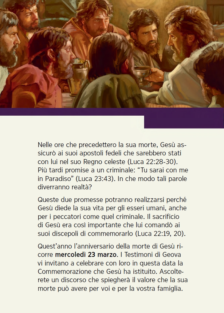 I Testimoni di Geova della Provincia di Salerno ricordano la morte di Gesù