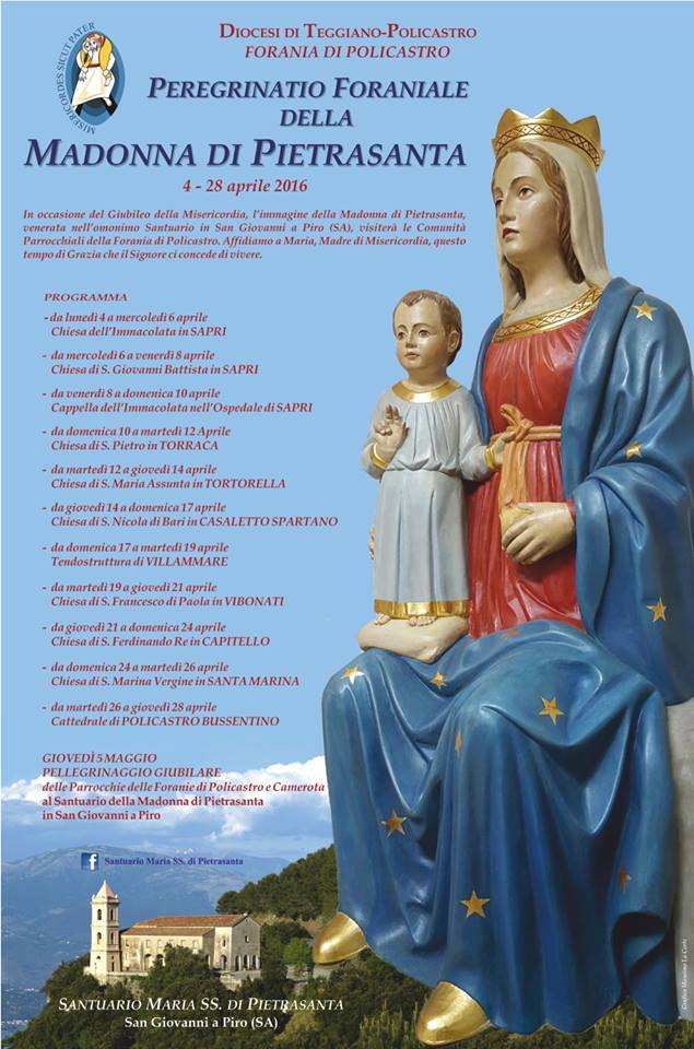La Madonna di Pietrasanta visiterà le parrocchie della Forania di Policastro