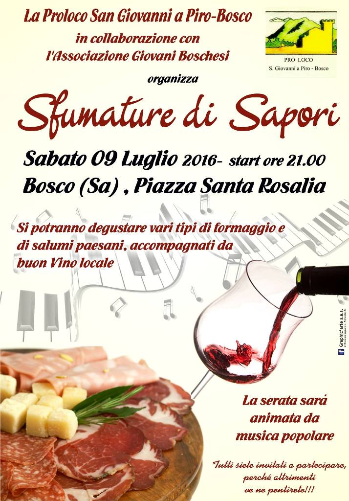 Bosco ospita la prima edizione di Sfumature di sapori