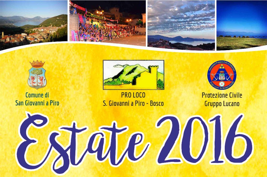 Il calendario delle manifestazioni estive della Proloco San Giovanni a Piro - Bosco