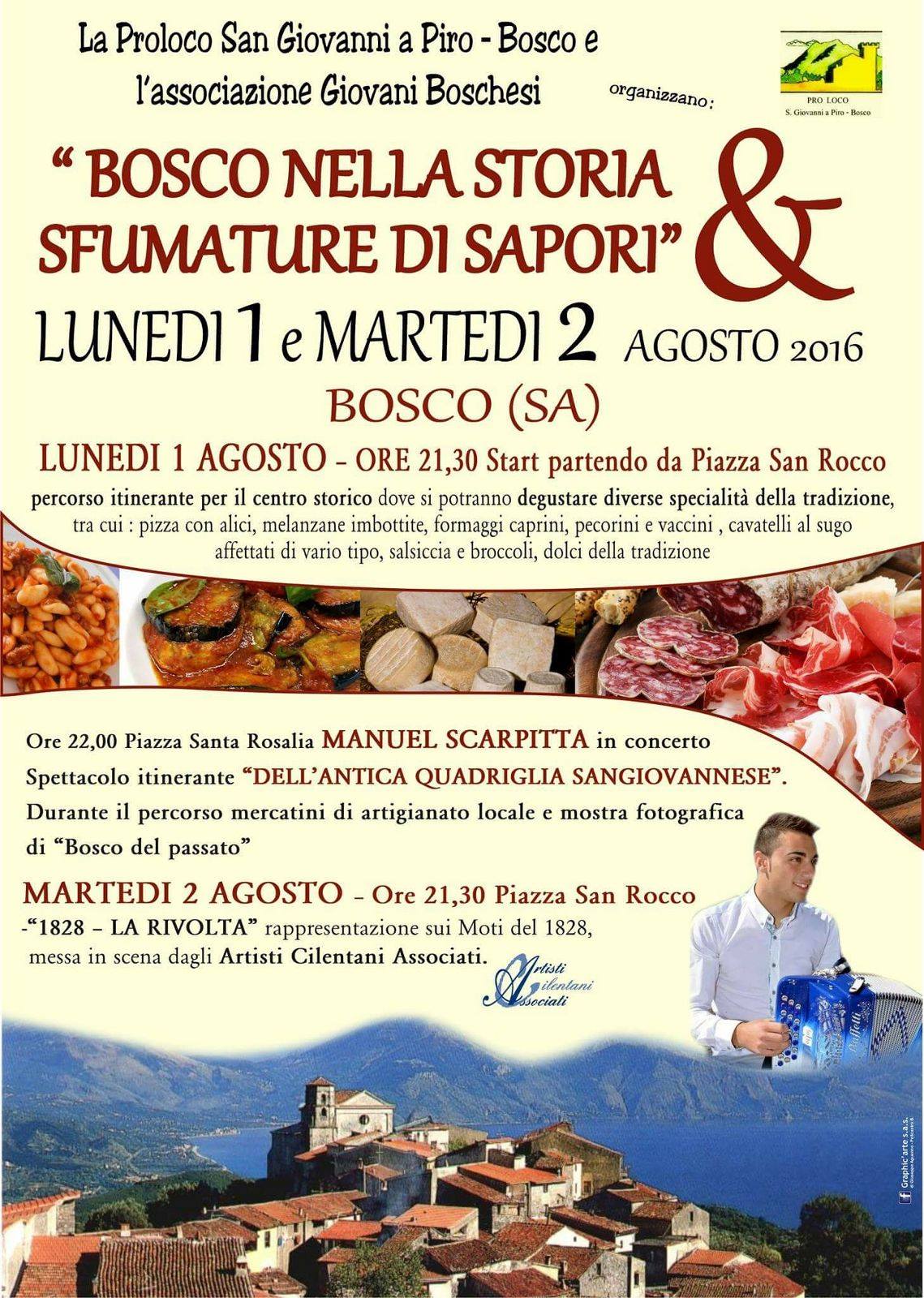 Prima edizione di Bosco nella storia & sfumature di sapori: Tour enogastronomico e Rappresentazione teatrale sui moti del 1828
