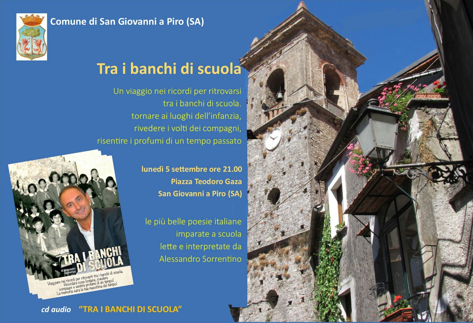 Alessandro Sorrentino presenta a San Giovanni a Piro il cd audio \'Tra i banchi di scuola\'