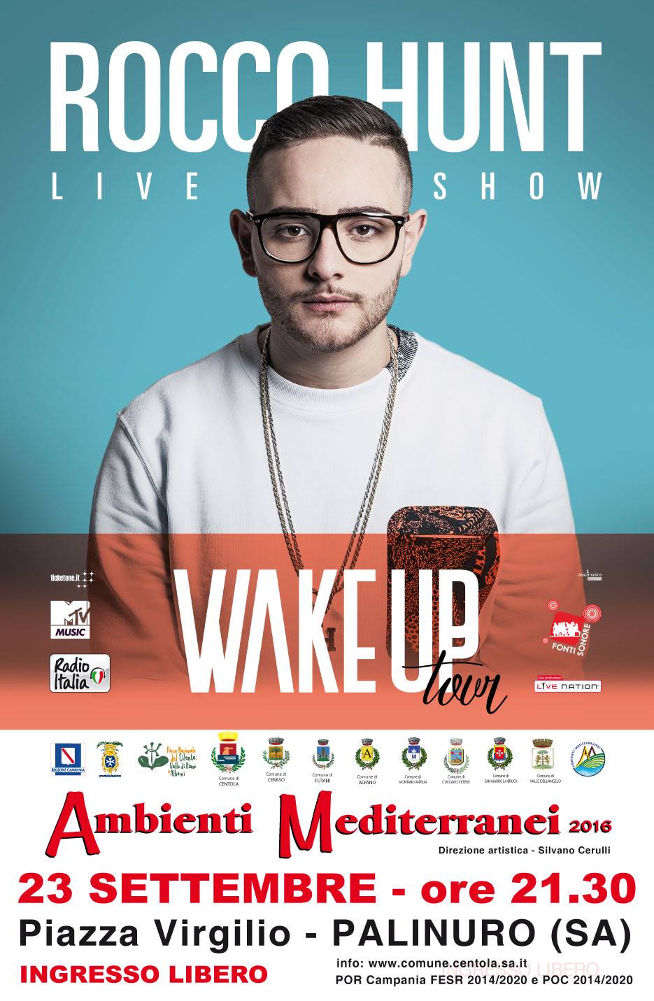 Ambienti Mediterranei 2016: Premio Internazionale cultura, arte, spettacolo 'Citta di Palinuro', con Rocco Hunt e tanti altri Ospiti