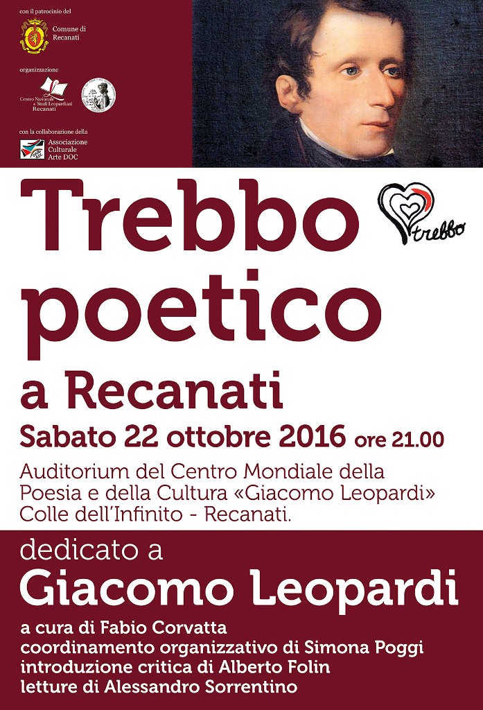 Trebbo poetico a Recanati dedicato a Leopardi. Alessandro Sorrentino dara' voce alle liriche dell'Artista