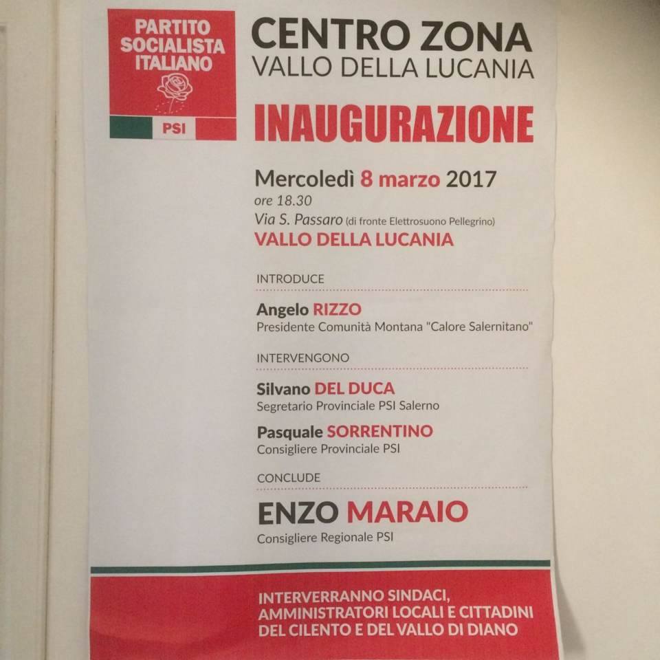 Il PSI inaugura il Centro di zona di Vallo della Lucania
