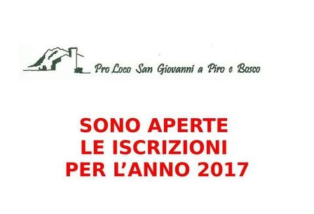 Pro Loco San Giovanni a Piro Bosco, aperte le iscrizioni per il 2017