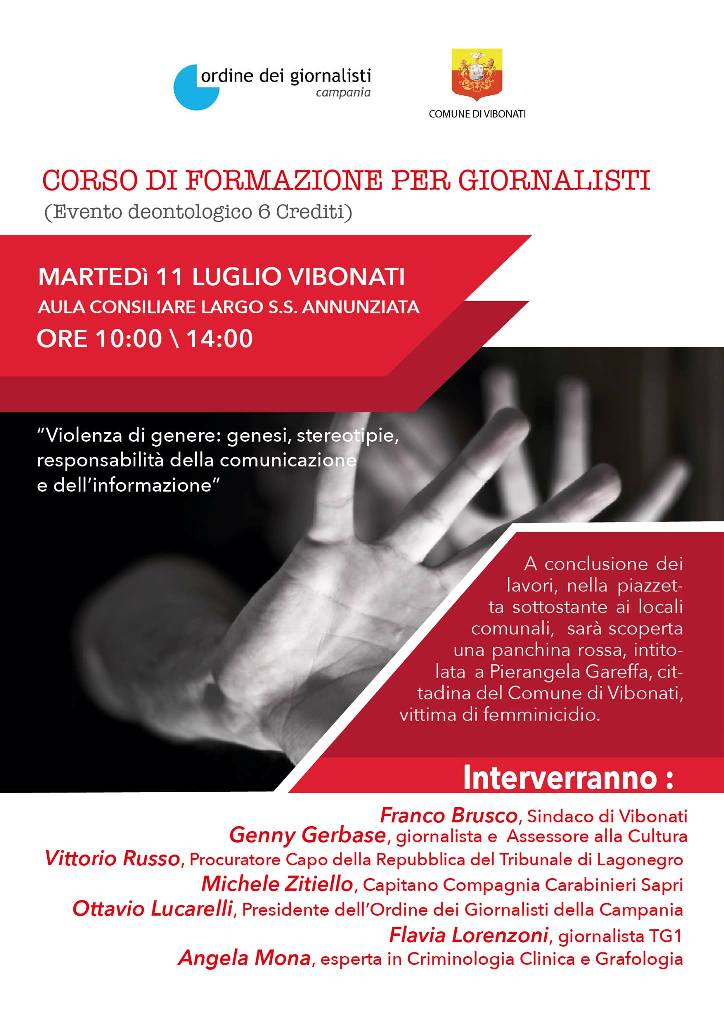Vibonati, Giornalismo e Legalita' protagonisti, martedi' 11 luglio