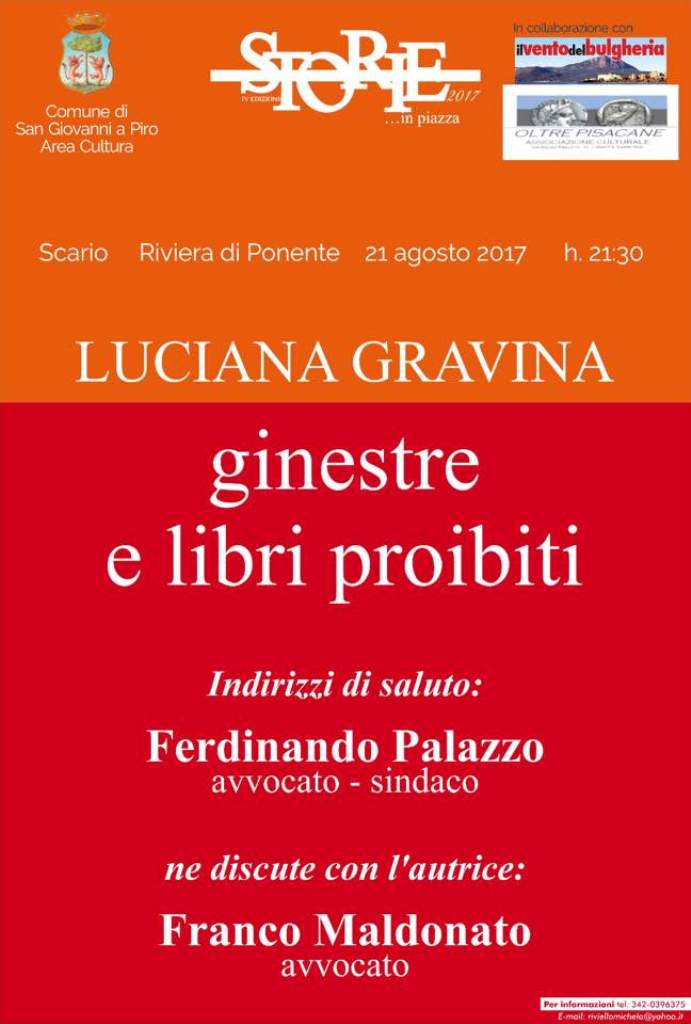 Luciana Gravina presenta a Scario il romanzo storico ambientato nella Torraca del 1600