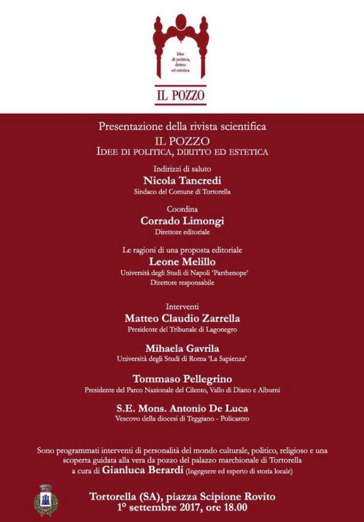 A Tortorella la presentazione della Rivista scientifica ''Il pozzo''