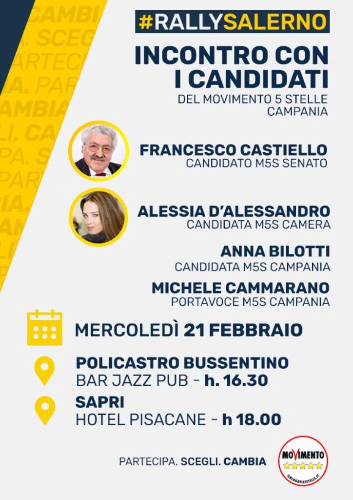 Il M5S presenta i candidati alle elezioni nel golfo di Policastro