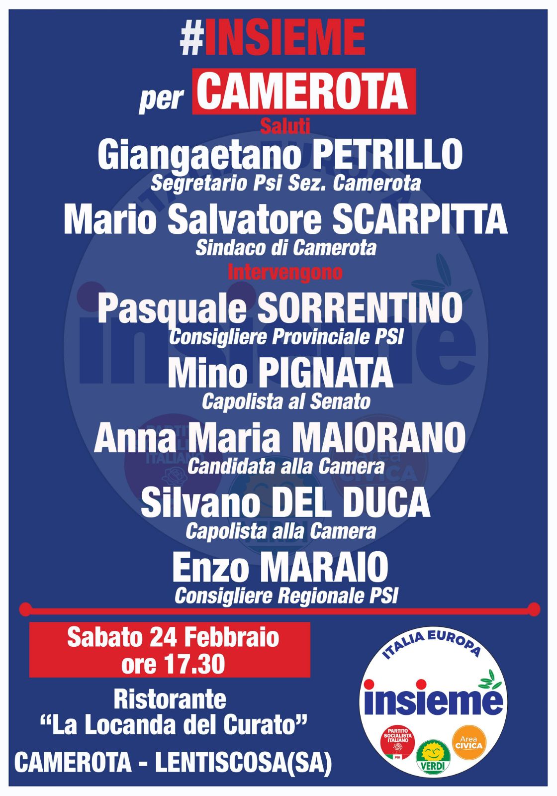 La Lista Insieme presenta a Lentiscosa i propri candidati alle politiche