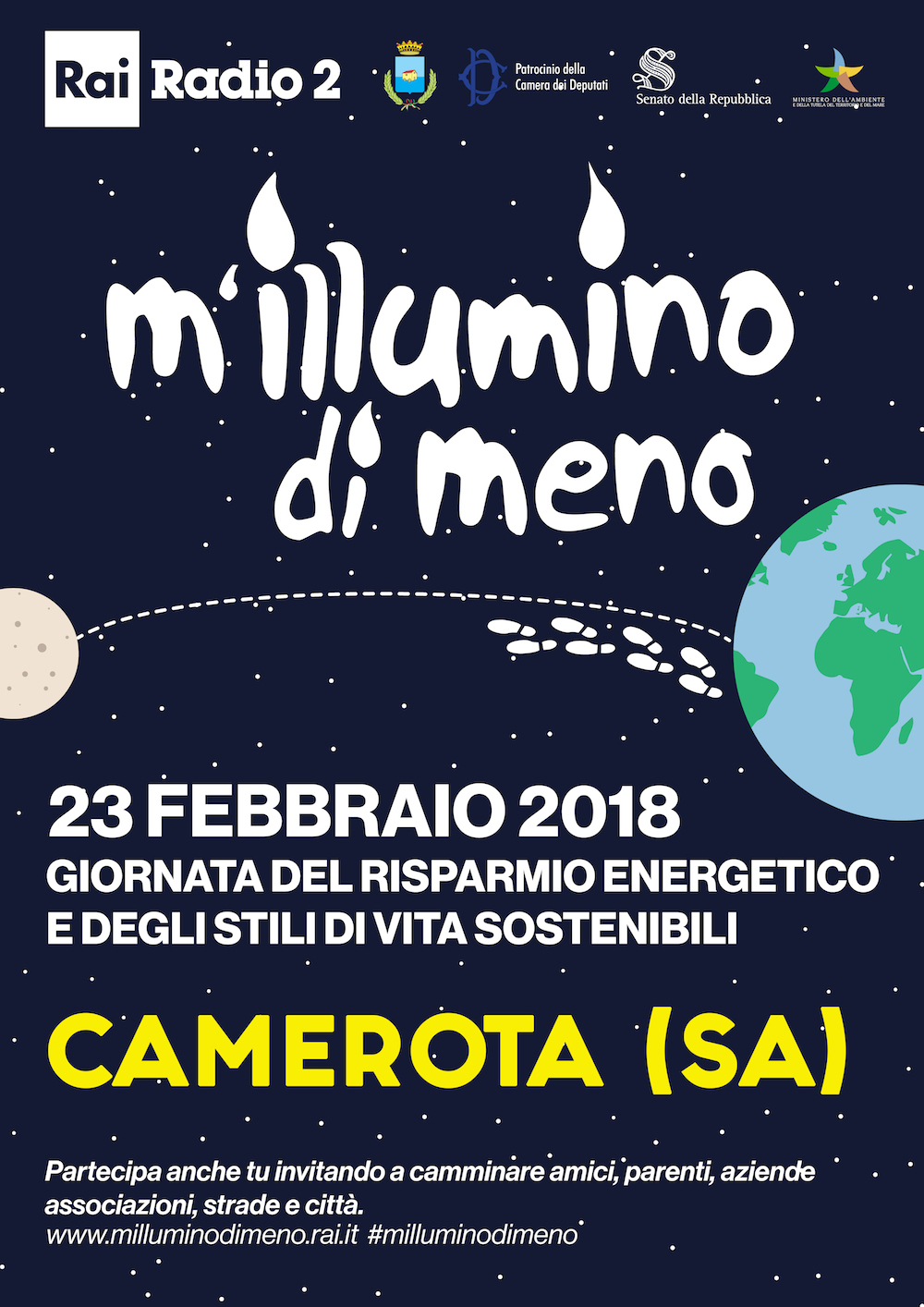 Camerota aderisce a ''M'Illumino di Meno''. Luci spente e passeggiata simbolica a Marina