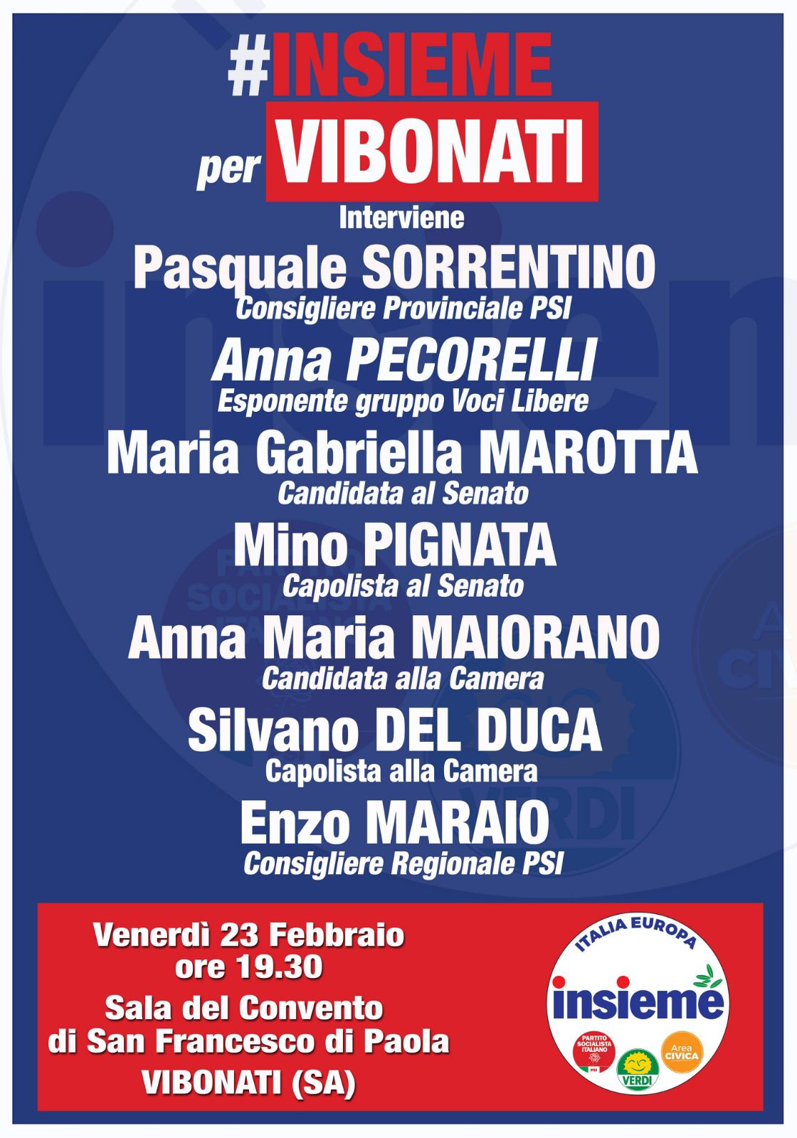 La Lista Insieme incontra i sostenitori a Vibonati