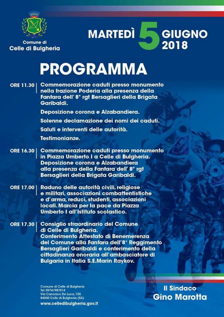 A Celle un'intera giornata dedicata alla pace e alla cultura con la Fanfara dell'8' reggimento Bersaglieri della Brigata Garibaldi