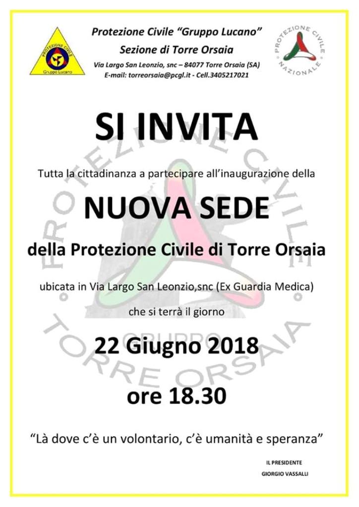 La Protezione Civile di Torre Orsaia inaugura la nuova sede