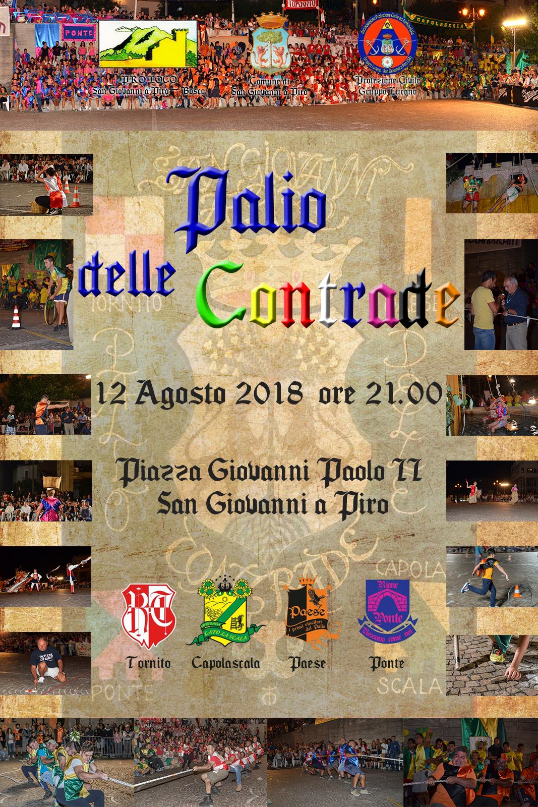 Tutto pronto a San Giovanni a Piro per il 19esimo Palio delle Contrade (anche in diretta streaming)