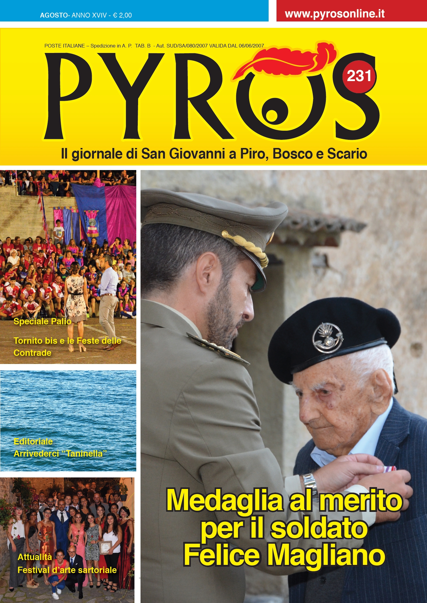 Pyros 231: Medaglia al merito a Zio Felice, arrivederci Taninella e Speciale Palio