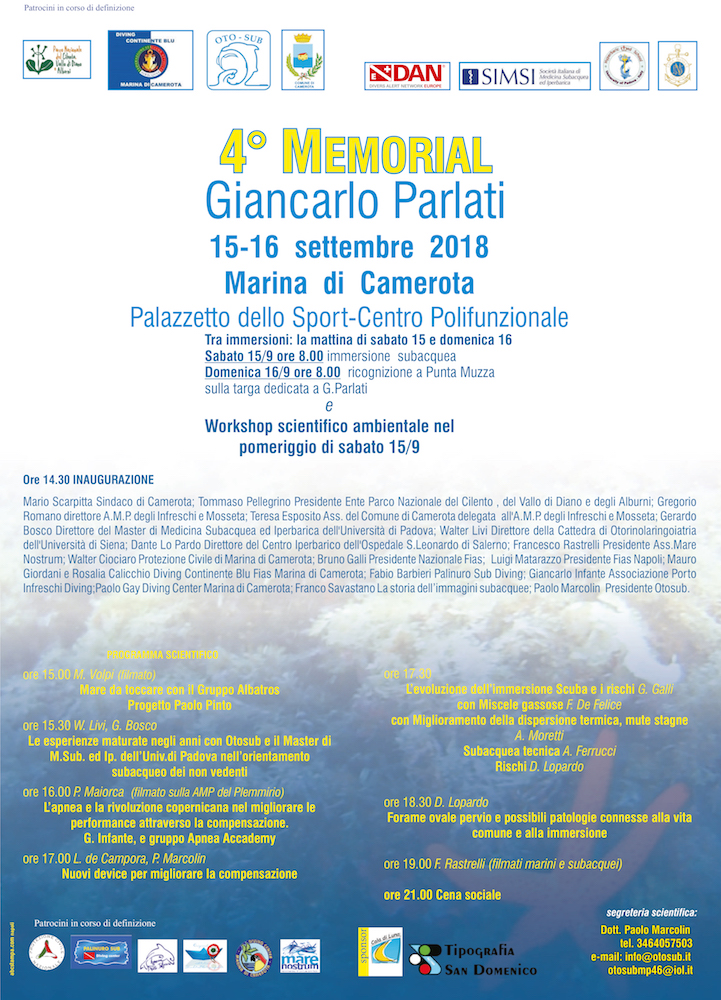 Immersioni, incontri e workshop: Camerota abbraccia il quarto memorial Giancarlo Parlati
