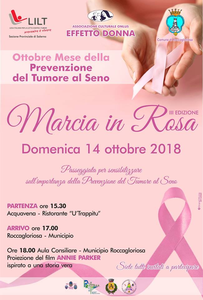Prevenzione del tumore al seno, l'Associazione Culturale Effetto Donna promuove la 3a edizione della Marcia in Rosa