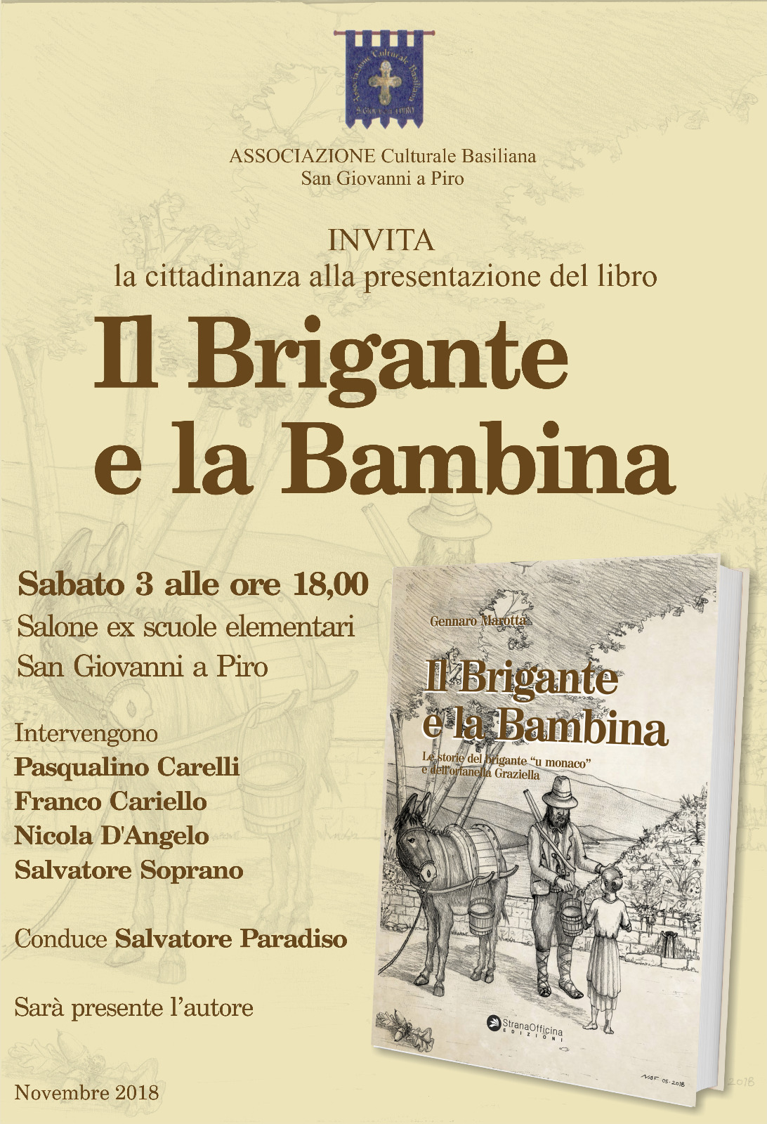 L'Associazione Culturale Basiliana presenta il libro Il Brigante e la Bambina