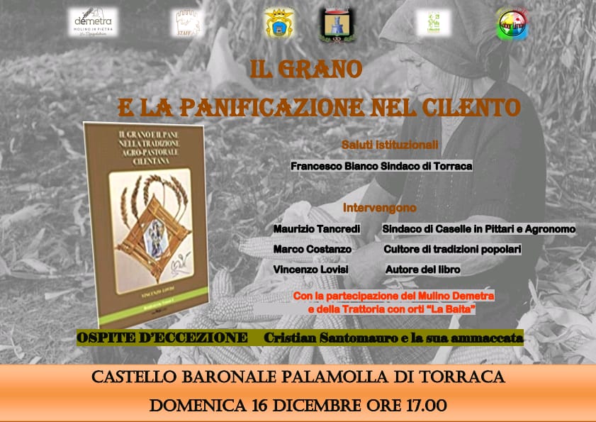 Torraca ospita l'incontro ''Il Grano e la panificazione nel Cilento''