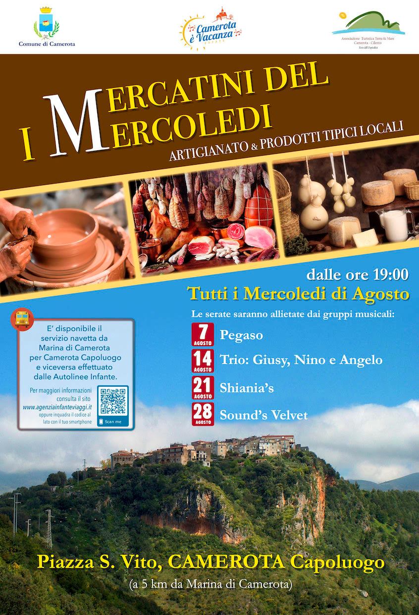 Camerota, ogni mercoledi' i mercatini del gusto e della tradizione