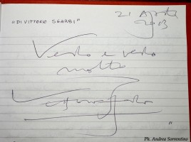 Vittorio Sgarbi in visita al Santuario di Pietrasanta