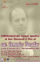 Intitolazione del campo sportivo di S. Giovanni a Piro al cav. Domenico Paradiso