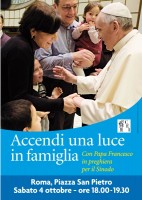 "Accendi una luce in famiglia", l'invito di Papa Francesco
