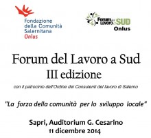 Terza edizione del Forum del Lavoro a Sud