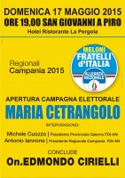 L'On. Cirielli a S. Giovanni a Piro per l'apertura della campagna elettorale di Maria Cetrangolo