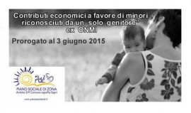 Prorogato il termine per la presentazione delle domande per i 'Contributi economici a favore di minori riconosciuti da un solo genitore'