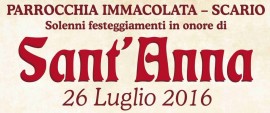 Scario: il programma della Festa di Sant'Anna 2016