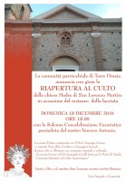 In occasione del restauro della facciata, riapre al culto la Chiesa di San Lorenzo di Torre Orsaia