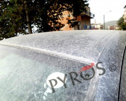 Risveglio bianco per il basso Cilento, non e' neve ma sabbia del Sahara