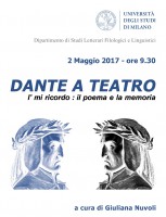'Dante a teatro' torna all'Universita' degli Studi di Milano, con Alessandro Sorrentino