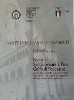 La Podistica San Giovanni a Piro insignita del premio Mario Lamberti 2016