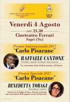 A Sapri il Premio internazionale 2017 ''Carlo Pisacane''