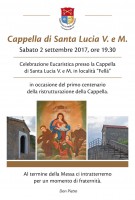 Santa Messa nella Cappella di Santa Lucia in occasione del centenario della ristrutturazione