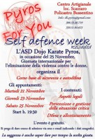 In occasione della Giornata contro la violenza sulle donne il Dojo Karate Pyros organizza un corso di sicurezza e autodifesa