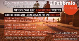 La nutrizione sportiva, evento sul tema organizzato da ''Cilento Run'' e ''Esistere Bene''