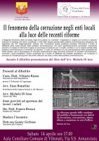 ''Il fenomeno della corruzione negli enti locali'', sabato convegno a Vibonati