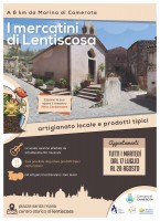 Il centro storico di Lentiscosa si abbellisce di arte, artigianato, cultura e gastronomia. Tutti i martedi di luglio e agosto appuntamento con i Mercatini