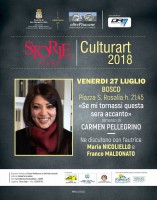 Storie...in piazza ospita a Bosco ''Se mi tornassi questa sera accanto'' di Carmen Pellegrino