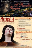 Lentiscosa in festa per Santa Rosalia: Ron in Concerto il 2 settembre, il 4 Giacomo Celentano. Ecco il programma completo dei festeggiamenti