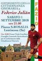 Il calciatore della Roma Federico Fazio domani a Lentiscosa per ricevere la cittadinanza onoraria